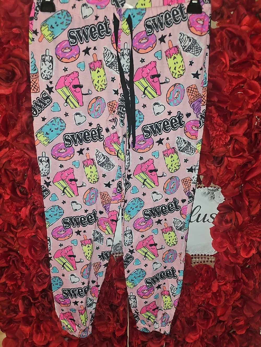 Justice Girls Pink Sweet Treats Pajama Bottoms Size 10